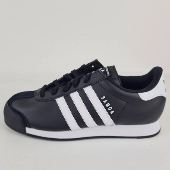 Adidas Originals SAMOA J G20687 Leather Shoes Black White - Picture 3 of 13